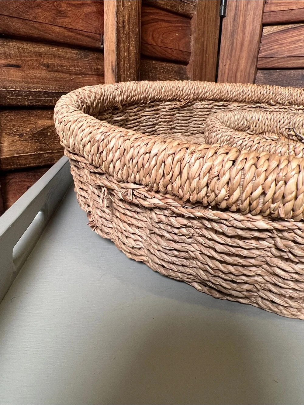 Woven Natural Seagrass Decorative Chip/Dip or serving Basket